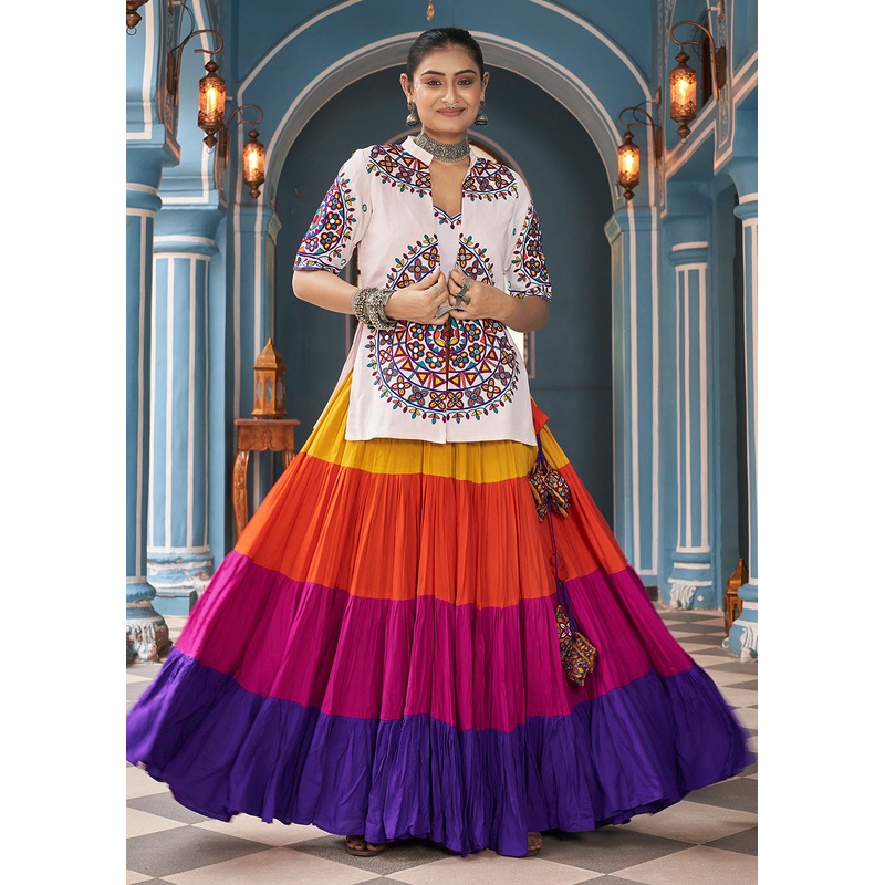 Navratri Special Multicolor Jacket Style Chaniya Choli