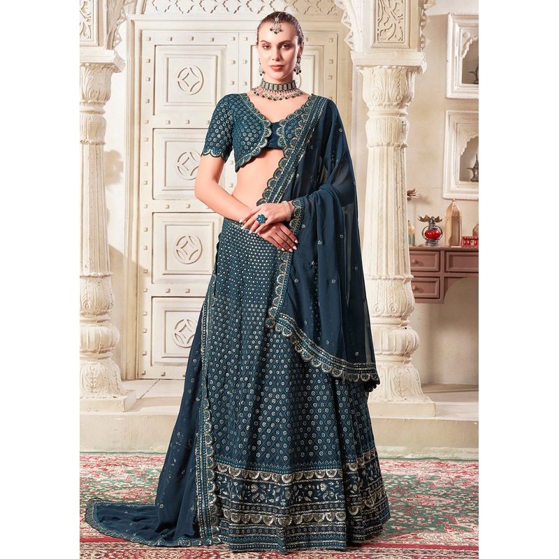 Navy Blue Wedding Style Designer Lehenga Choli