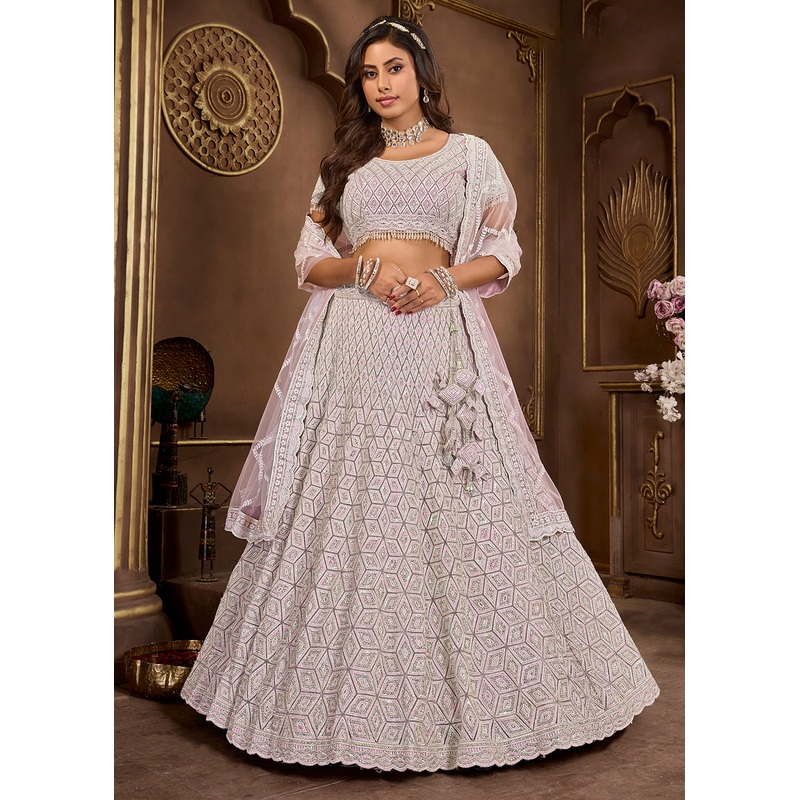 Purple Heavy Embroidered Designer Bridal Lehenga Choli
