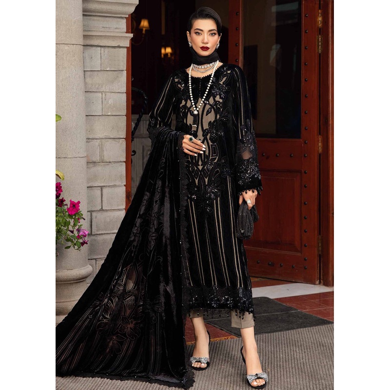 Winter Luxe 2024 by Maria B | DL-1205 Black & Beige