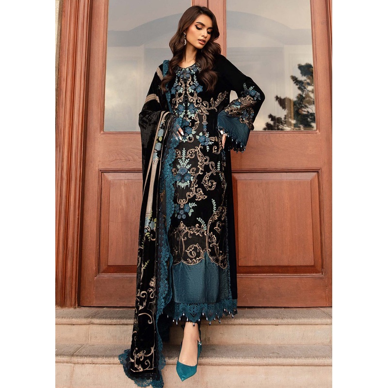 Winter Luxe 2024 by Maria B | DL-1208 Black & Teal