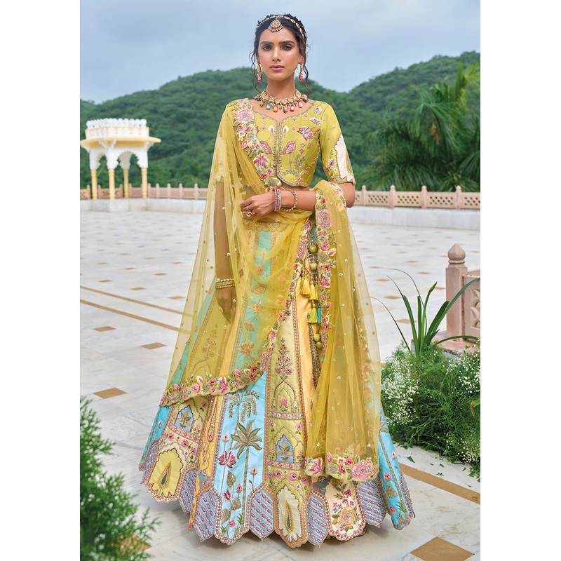 Multicolor Heavy Embroidered Bridal Style Lehenga Choli