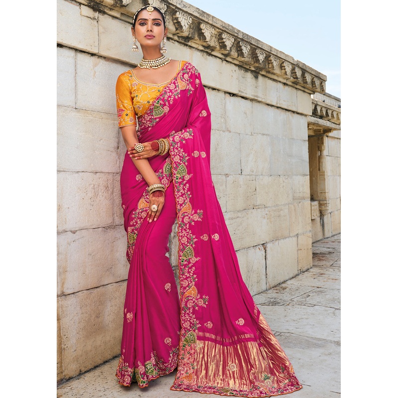 Tempting Rani Satin Gajji Designer Traditional Saree