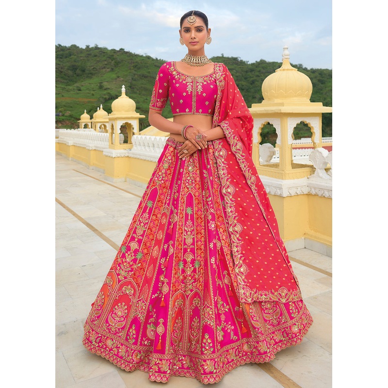 Bridal Rani Red Heavy Embroidered Designer Lehenga Choli