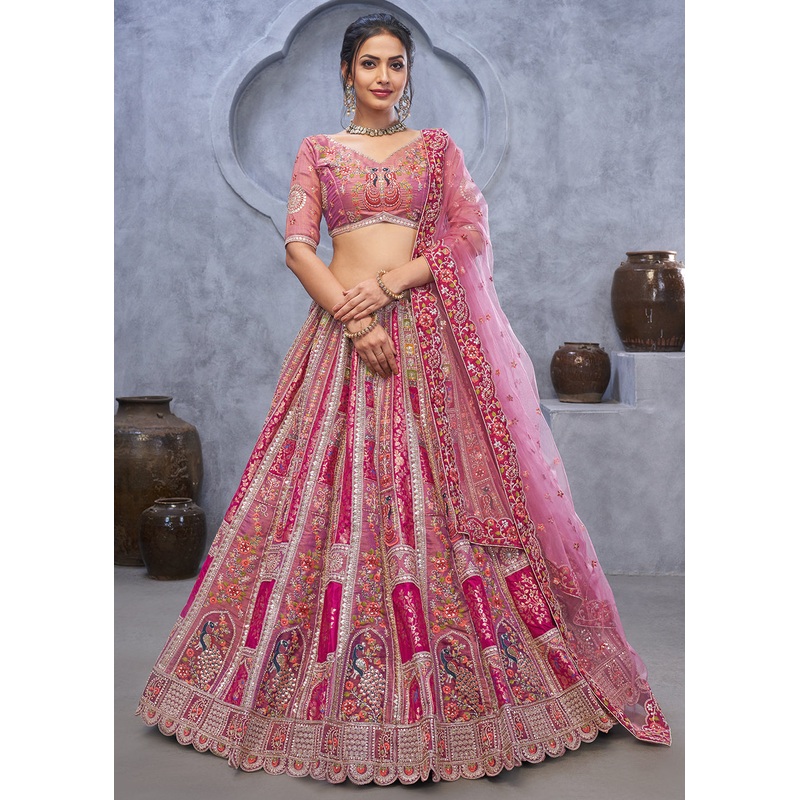 Radiant Rani Purple Hand Embroidered Bridal Lehenga Choli