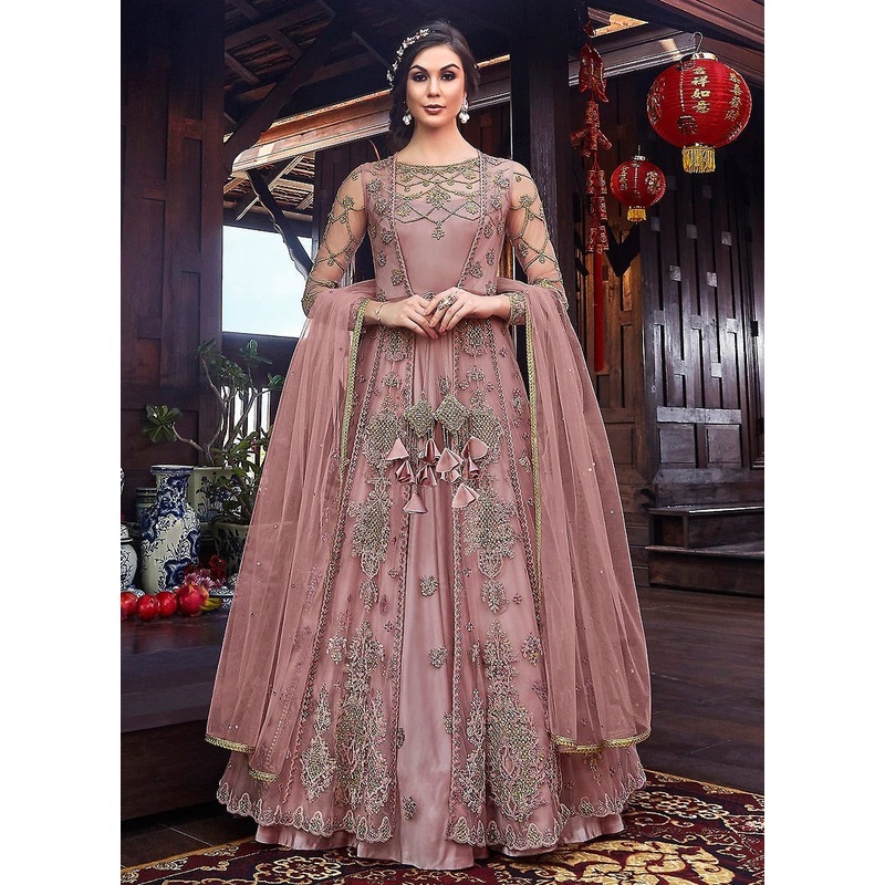 Mauve Purple Designer Jacket Style Anarkali