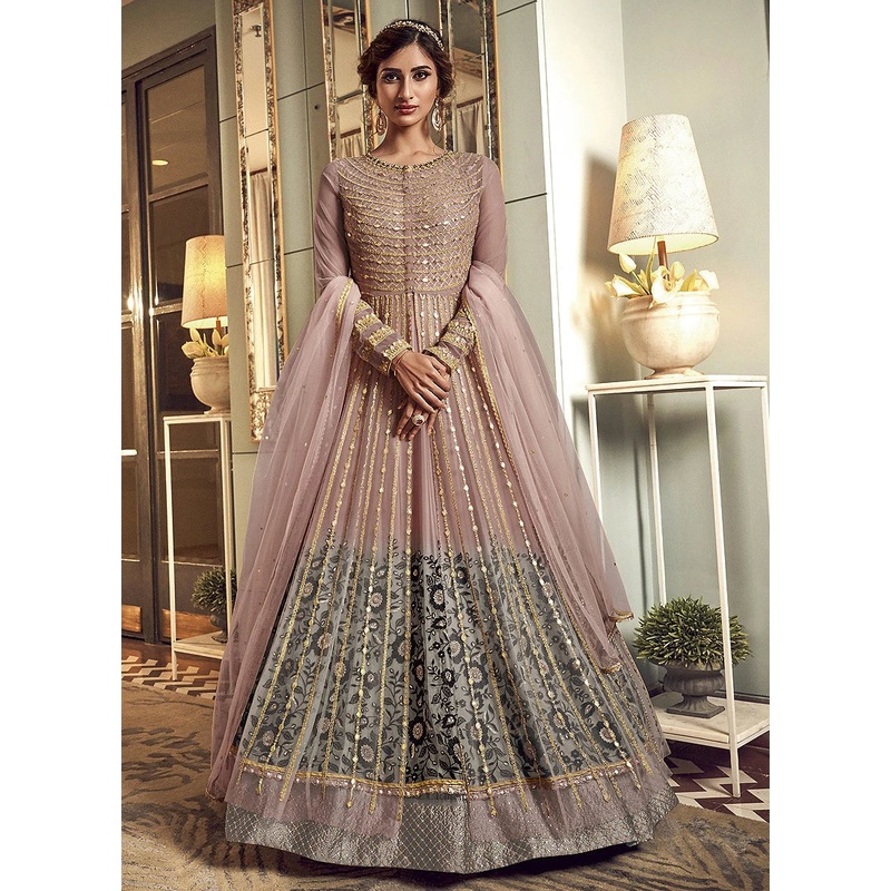Prettyish Pink Designer Floor Length Anarkali Suit