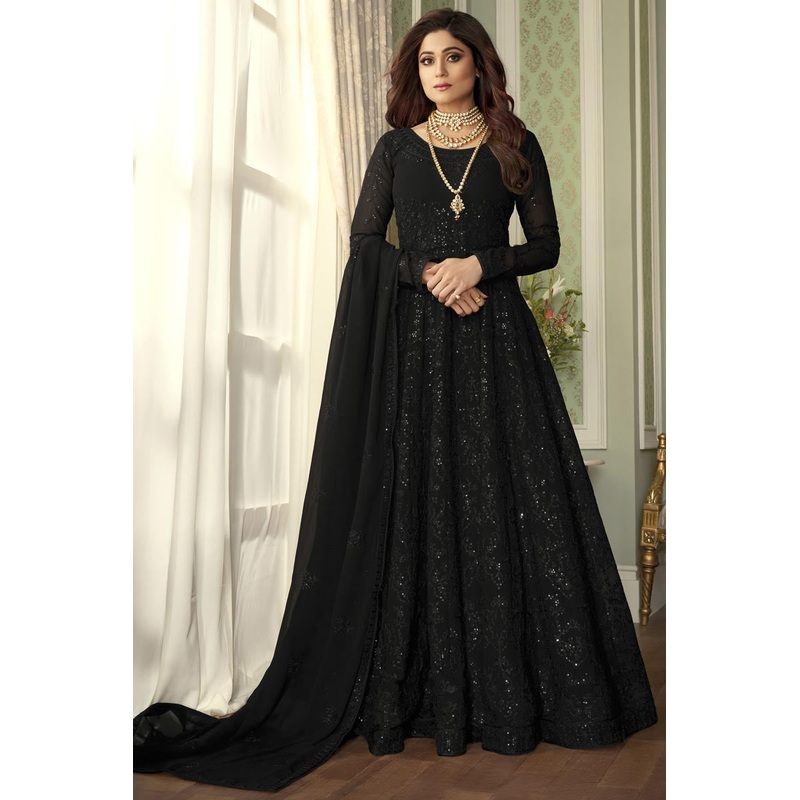 Simply Black Shamita Shetty Embroidered Georgette Anarkali Suit