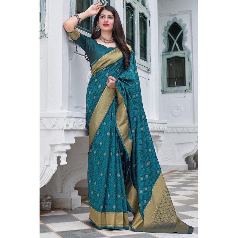 Morpeach Weaving Silk Printed Traditional Saree