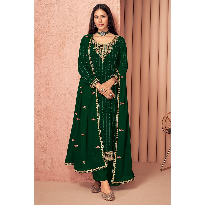 Sonam Bajwa Dark Green Georgette Palazzo Suit