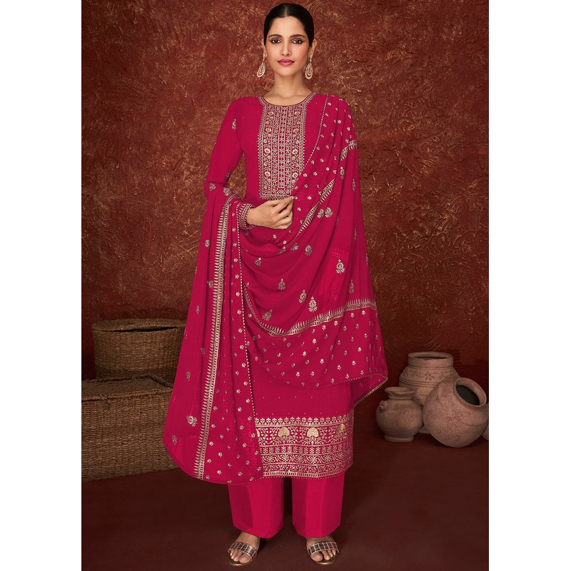 Pink & Gold Splendid Embroidered Pakistani Style Suit