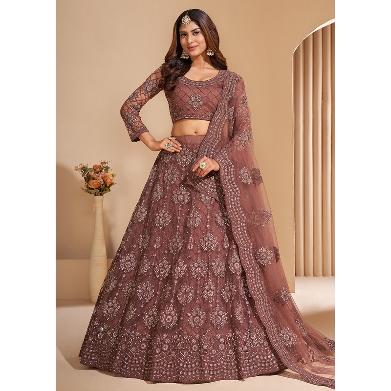 Adorning Brown Designer Bridesmaids Wedding Lehenga Choli