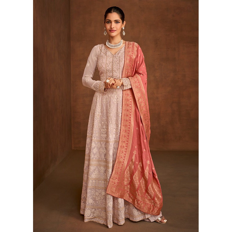 Amazing Pink Eid/Festive Embroidered Anarkali Gown