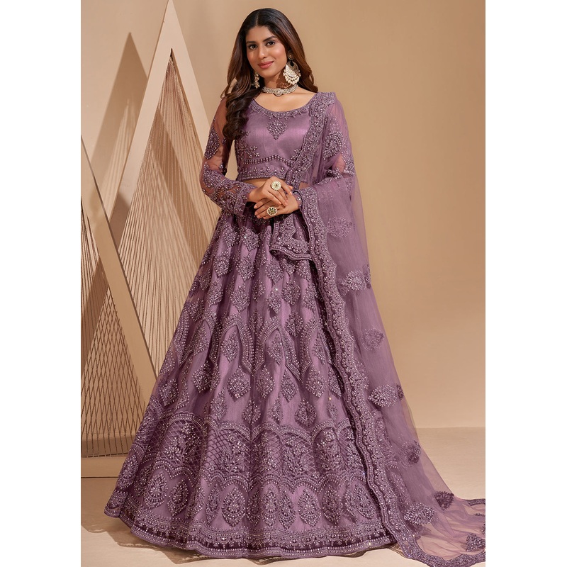 Mauve Purple Designer Bridesmaids Wedding Lehenga Choli