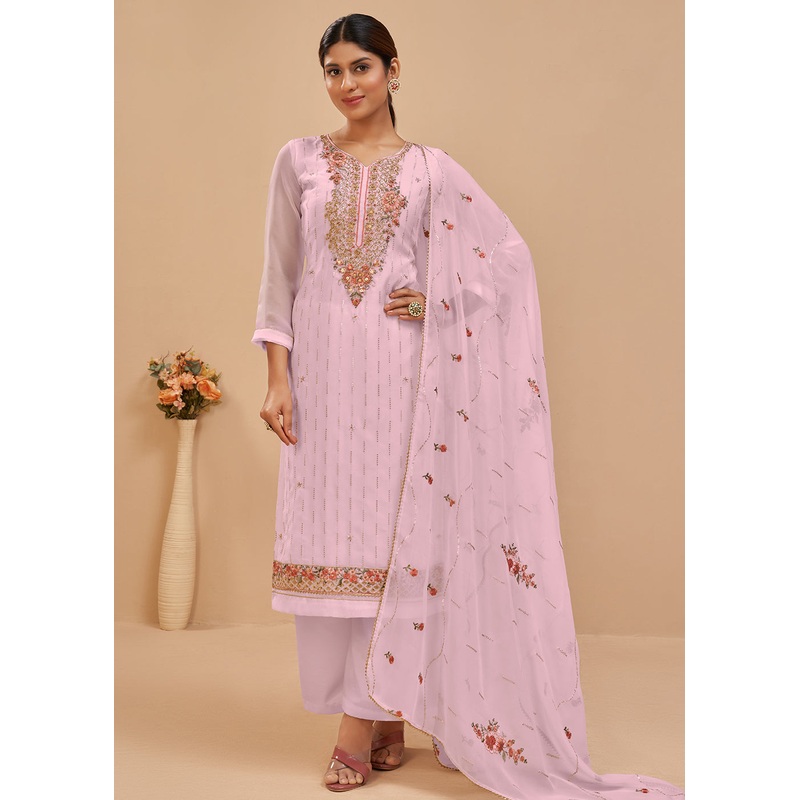 Light Pink Beautifully Embroidered Elegant Salwar Kameez