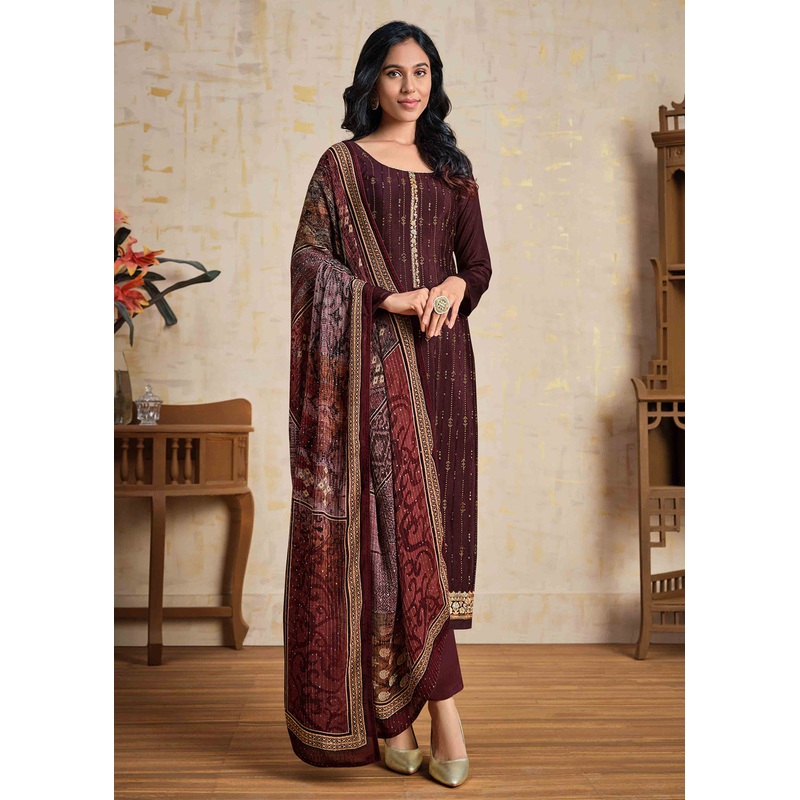 Wine Chinnon Pant Style Wedding Ceremony Suit