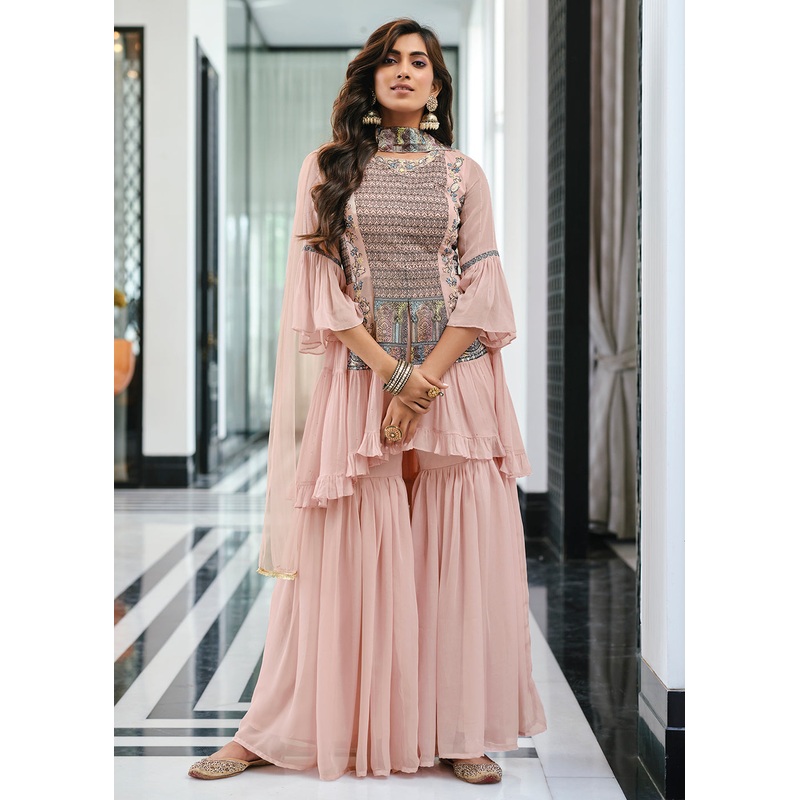Admirable Mauve Pink Party Festive Palazzo Salwar Suit
