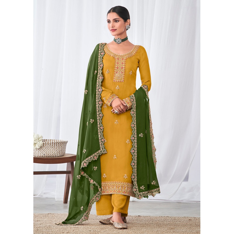 Good Looking Yellow Indian Party Wear Salwar Suit