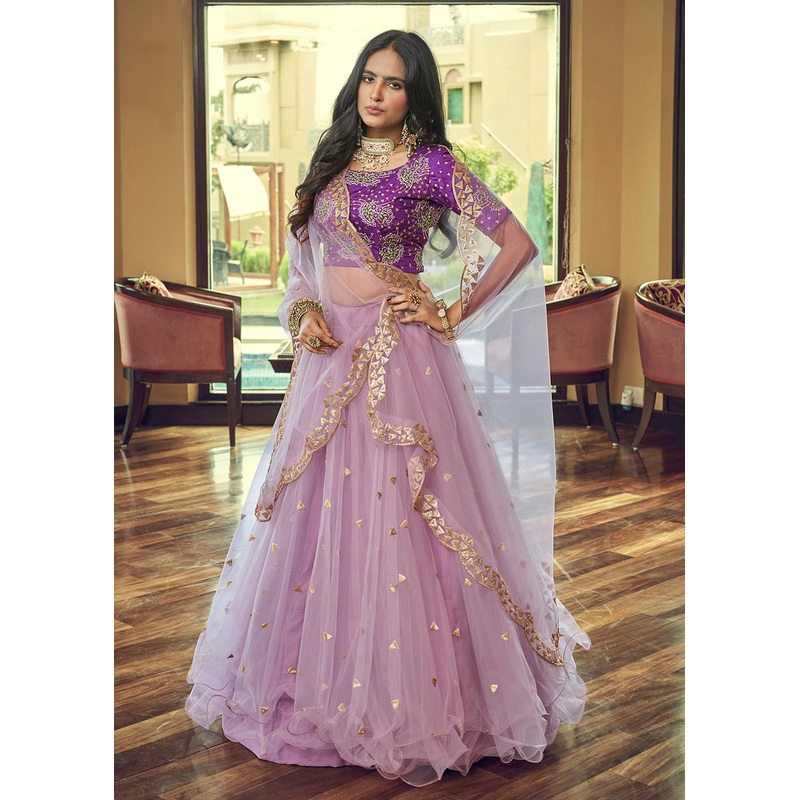Amazing Light Purple Heavy Net Party Wear Lehenga Choli