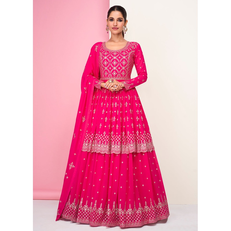 Incredible Pink Sharara Top Style Lehenga Anarkali