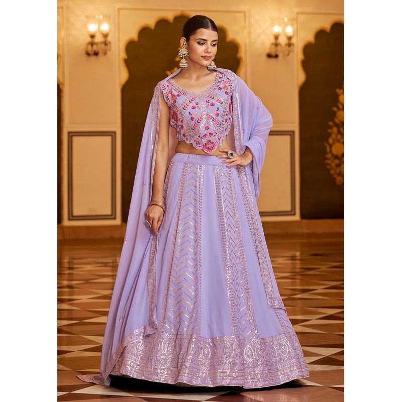 Wedding Reception Greatest Lavender Trendy Lehenga Choli