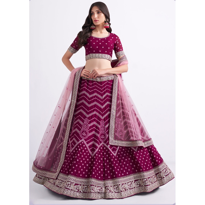 Charming Magenta Wedding Style Designer Bridal Lehenga Choli