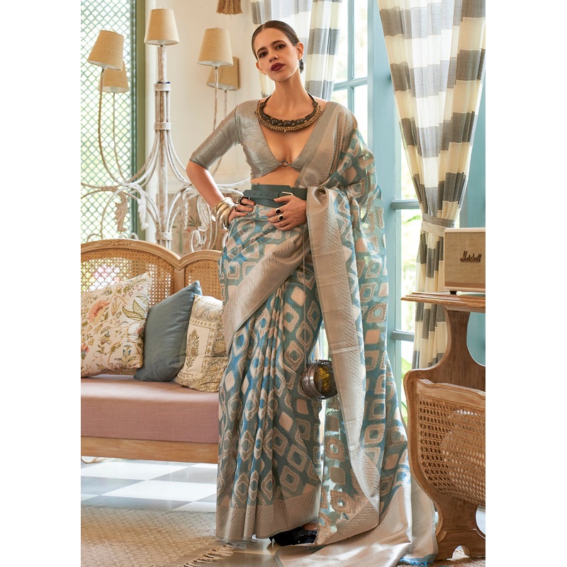 Kalki Koechlin Ravishing Green Handloom Zari Silk Saree