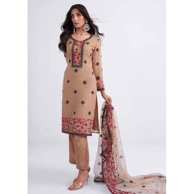 Fancy Heavenly Beige Eid Festive Salwar Suit