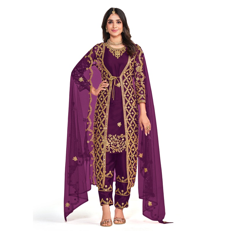 Koti Style Lovely Purple Patterned Festive Salwar Suit