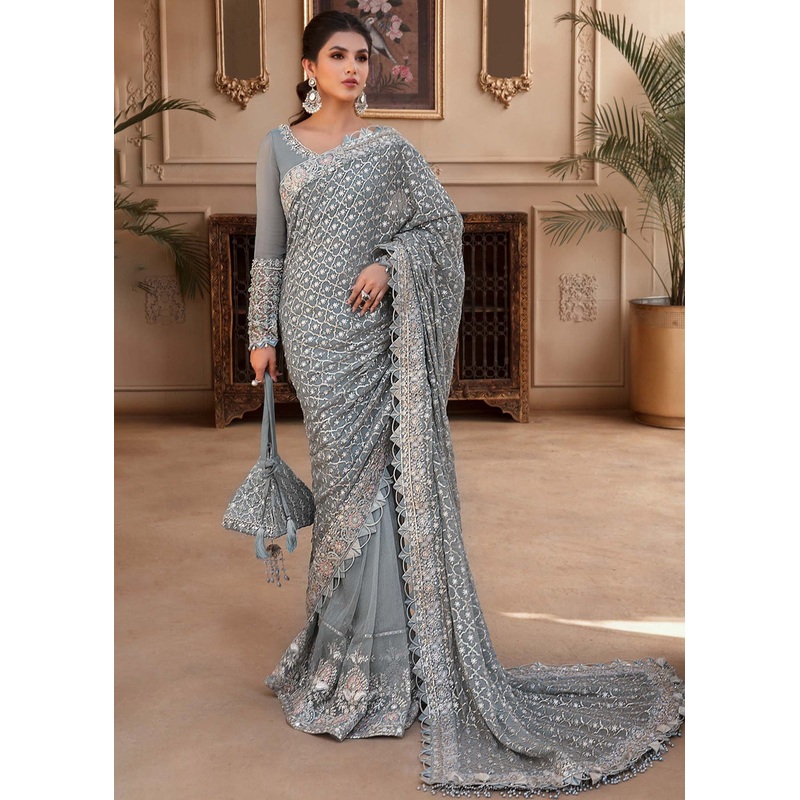 Blue Embroidered Suit - Maria B - Mbroidered Heritage Edition - BD-2602