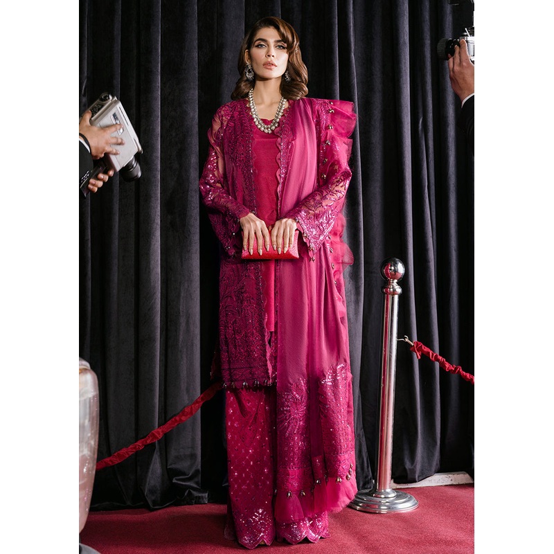 Magenta Pink Suit - Afrozeh Luxury Starlet Collection '23 - Periwinkle