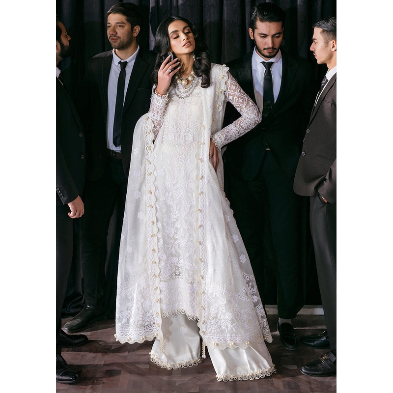 Moon White Suit - Afrozeh Luxury Starlet Collection '23 - Moonstone