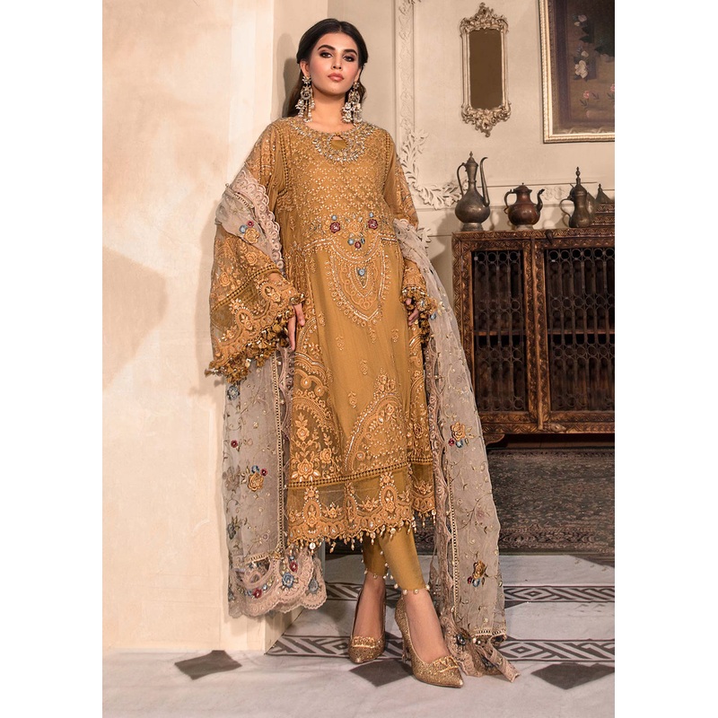 Mustard Embroidered Suit - Maria B - Mbroidered Heritage Edition - BD-2606