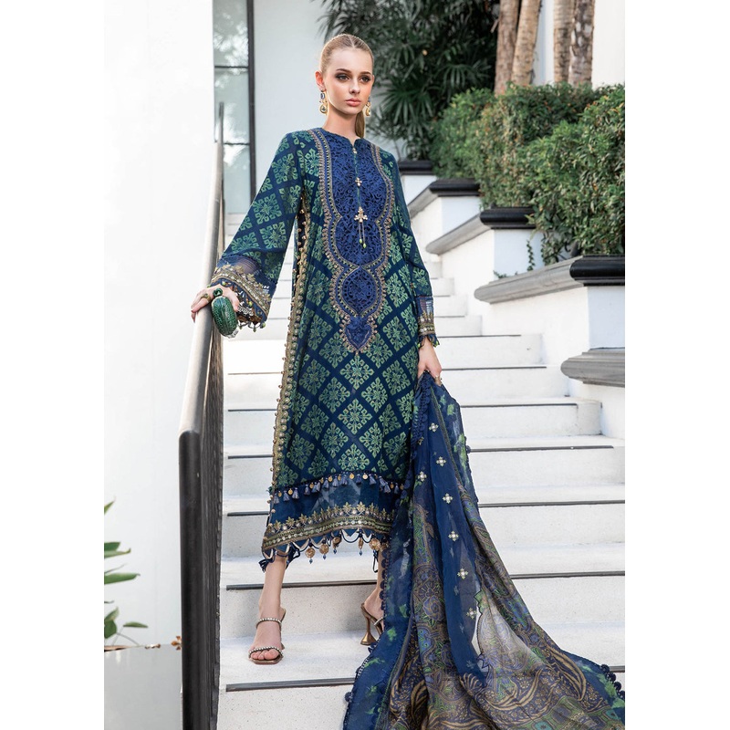Pretty Blue Embroidered Suit - Maria B Lawn Eid Collection 2023 - EL-23-08