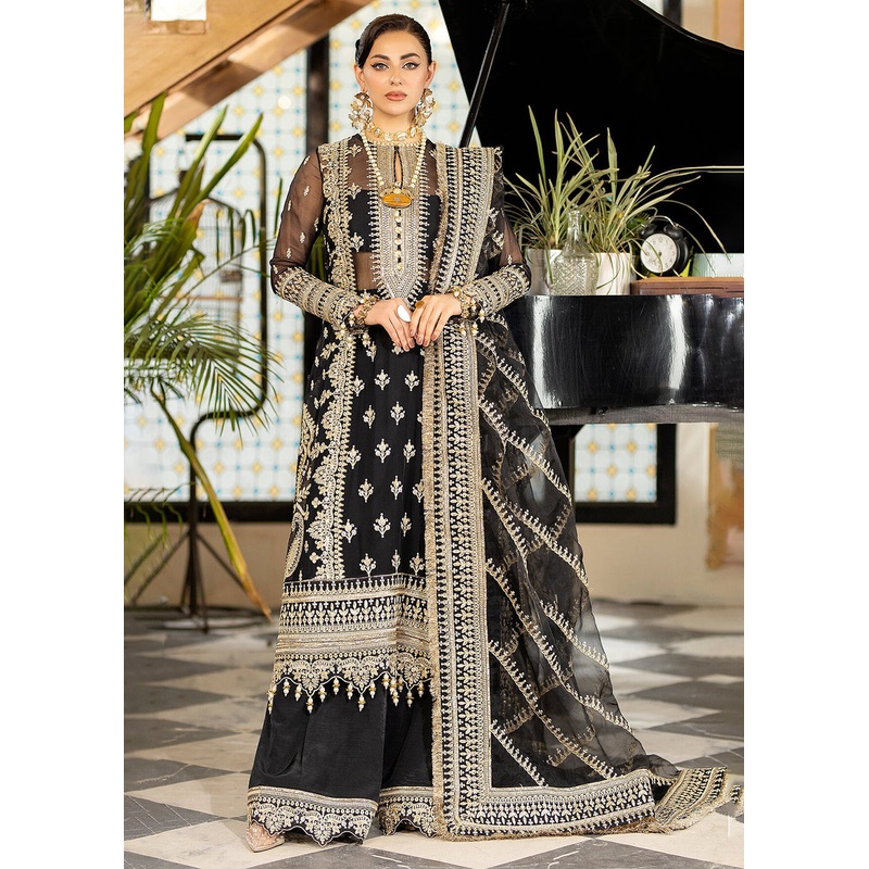 Black Wedding Formal Suit | Imrozia Premium | Jhalak '23 | I-188 - NAZAKAT