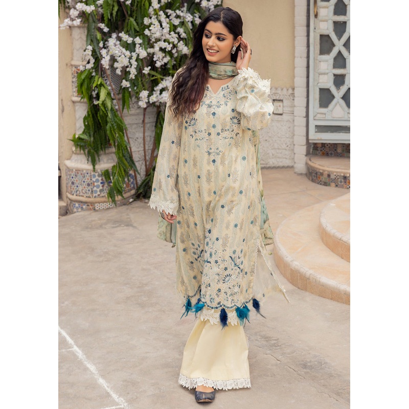 Cream Lawn Suit - Adan Libas - Dorian Eid Edit '23 - 5198-D10