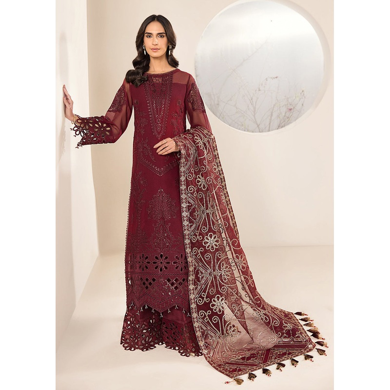 Maroon Formal Suit - Alizeh - Lamhay Formals '23 - V15D01 - Raisa