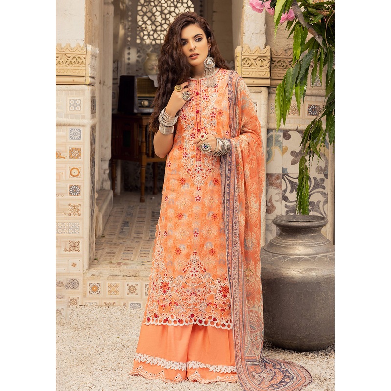 Orange Lawn Suit - Adan Libas - Dorian Eid Edit '23 - 5193-D7