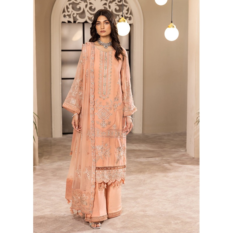 Peach Formal Suit - Alizeh - Dhaagay Formals '23 - V02D03- Aansha