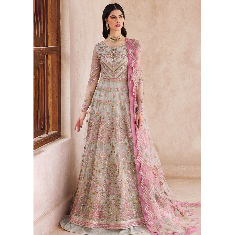 Pink & Green Maxi Dress | Emaan Adeel | Mirha Wedding Edition '23 | MH-204