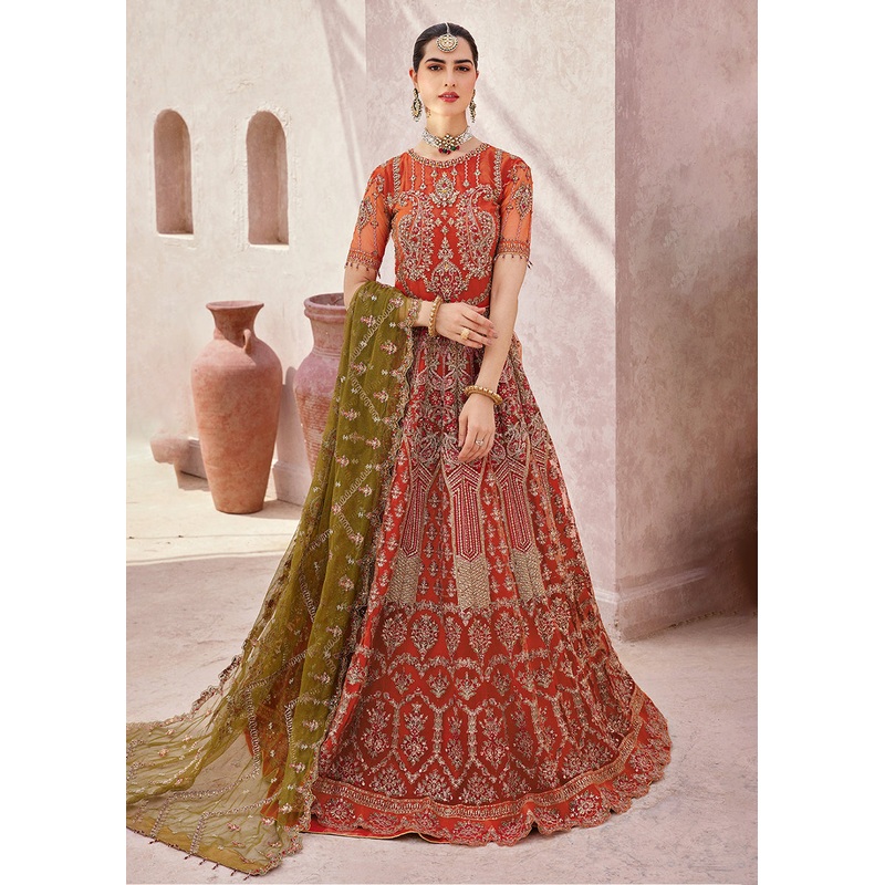 Rust Maxi Dress | Emaan Adeel | Mirha Wedding Edition '23 | MH-208
