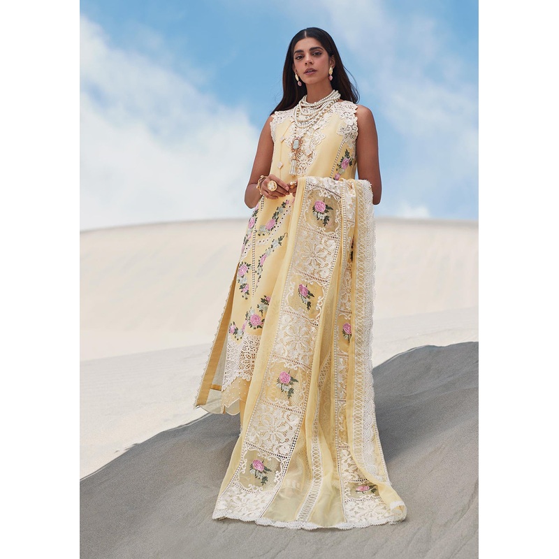 Yellow Lawn Suit - Saira Shakira X Crimson Luxury Lawn '23 - Serendipity - D3A