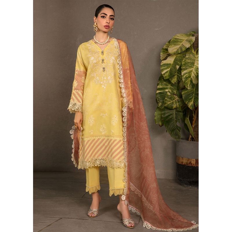 Yellow Luxury Lawn Suit | Rang Rasiya | Florence Lawn '23 | ZINNIA - D4