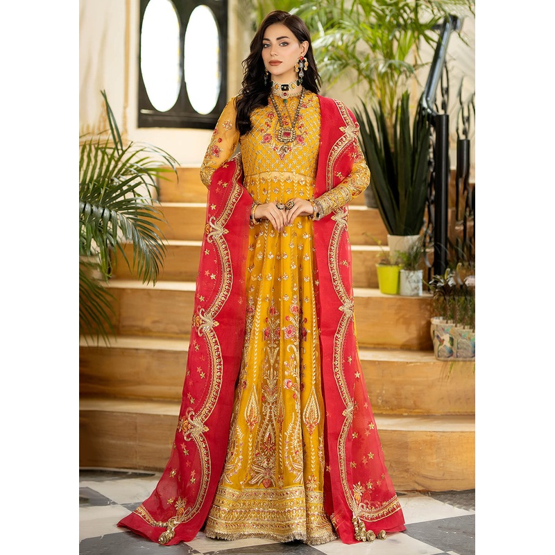 Yellow Wedding Formal Suit | Imrozia Premium | Jhalak '23 | I-182 - AAFREEN