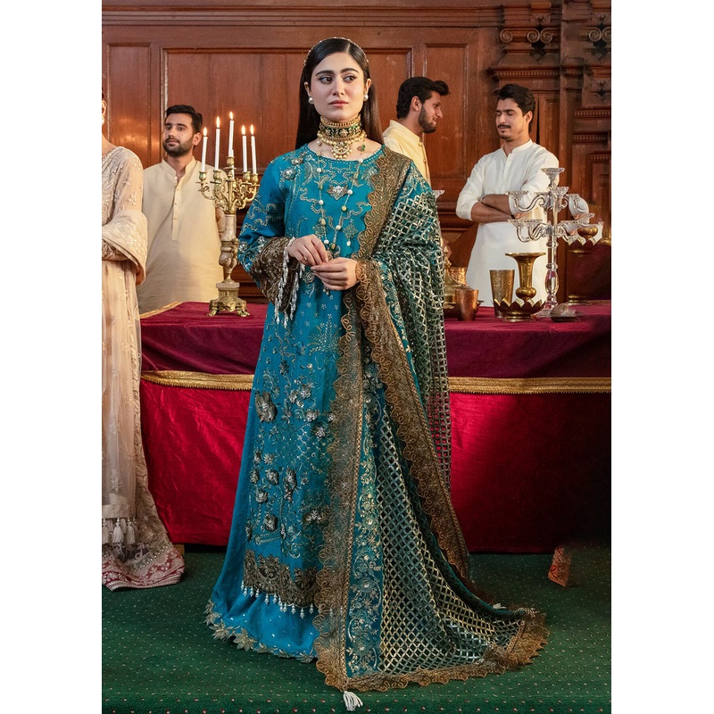 Firozi Blue Pakistani Sharara Suit | Imrozia Serene Mehram Brides '23 | SB-14 - NAJAT