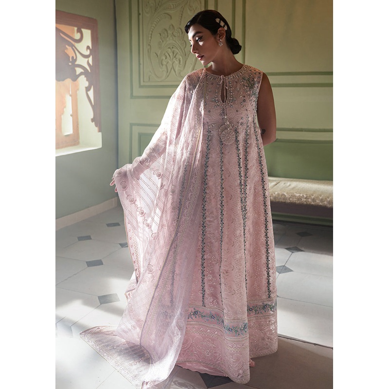 Pink Organza Net Pakistani Suit | Mushq | Qala Kamdaani | Zoya