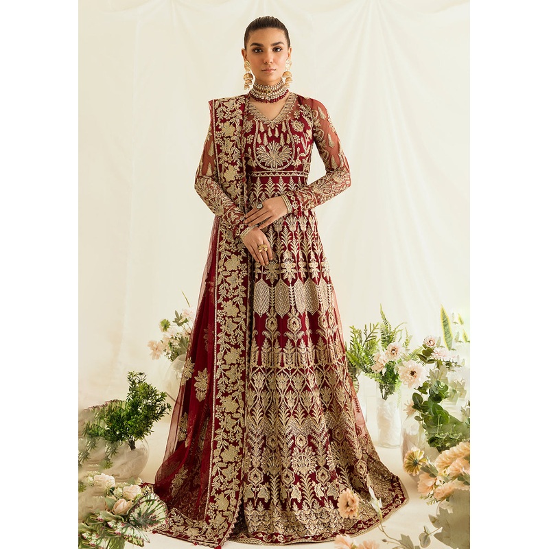 Red Pakistani Maxi Dress | Ayzel | Fleur De Lis Formals23 | Tresor