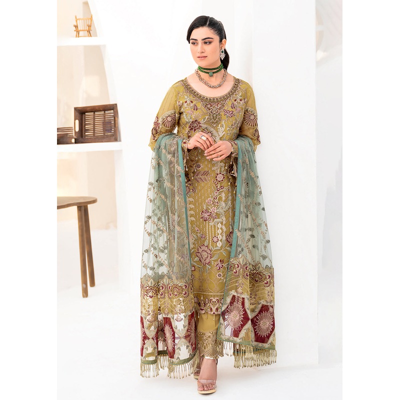 Yellow Organza Suit - Ramsha Minhal Collection Vol 8 - #M-805