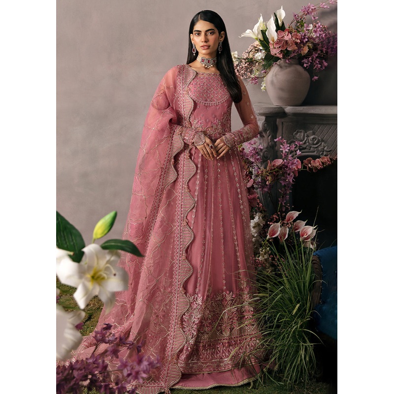 Pink Pakistani Lehenga - Afrozeh La Fuchsia Formals '23 - SALMON