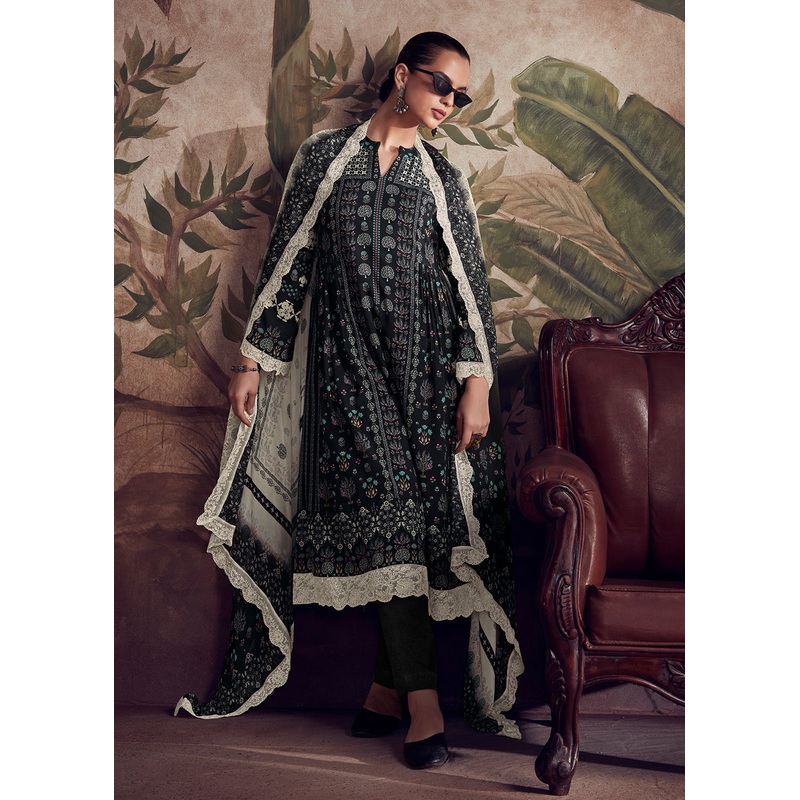 Black Digital Printed Pakistani Style Salwar Suit